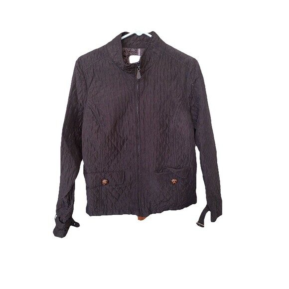 Merona Women's Brown Quilted Jacket Size XXL Full Zip With Button Pockets - Picture 1 of 4